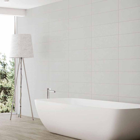 BLANCO HAPPY BRILLO 20X50 MUR EN PÂTE ROUGE