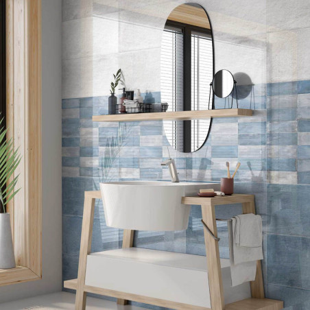 BREEZE BLUE BRILLO 30X60 PARED PASTA BLANCA