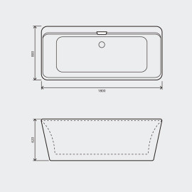 BAIGNOIRE RET RÉSINE ET PIERRE BLACK & WYHITE