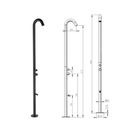 DOUCHES EXTÉRIEURES MITIGUER ACIER INOXYDABLE RLCML9002BL