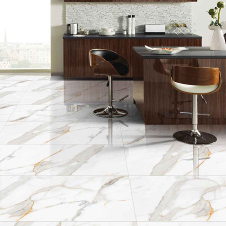 STATUARIO WHITE PULIT 60X120 SOL – MUR GRÈS CÉRAME