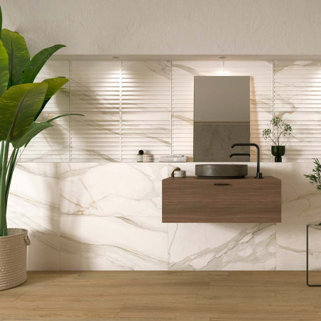 AOSTA WHITE 45X90 MUR EN PÂTE ROUGE