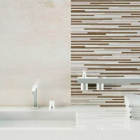 BRIO MURETO CREMA 25X85 PARED PASTA ROJA