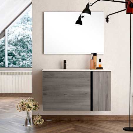 MEUBLE DE SALLE DE BAIN BO SUSPENDU 80 CM IRON OAK