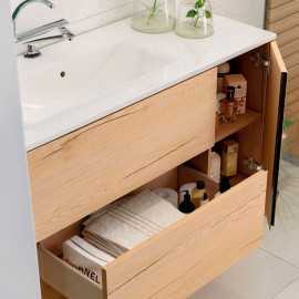 MUEBLE DE BAÑO SUSPENDIDO 80 CM ROBLE COLLET