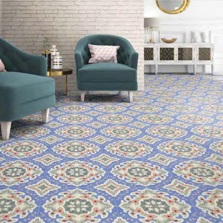 AMMAN BLUE 44'2X44'2  COM SUELO – PARED PORCELÁNICO