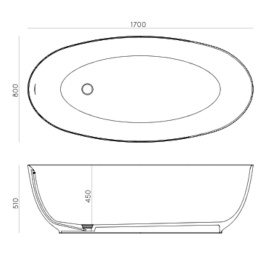 MENORCA BATHTUB 1700 x 800 x 500 MM