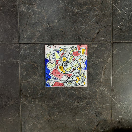 LOT DE 6 CARREAUX PEINTS PAR SALVADOR DALÍ