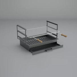 FIREBOX DRAWER + ASH DRAWER + GRILL SET 60X48 CM